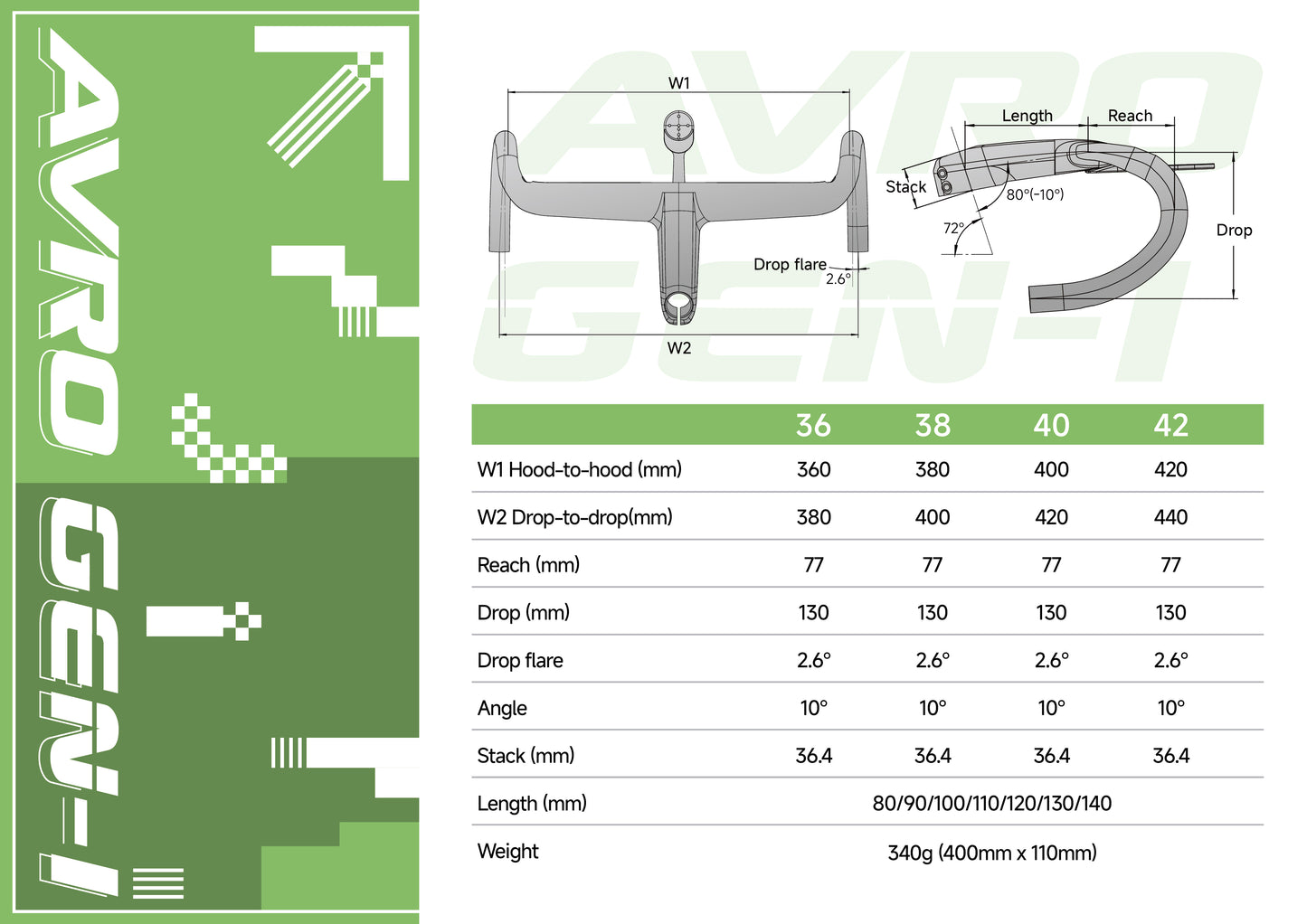 Manillar aerodinámico integrado TAVELO AVRO Gen-1 | Garantía de por vida