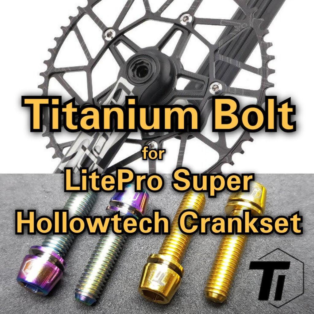 Titanium Bolt LitePro Super Hollow Tech Crankset | LitePro Super Light Weight Crank Arm Smoothly Cycling Chainring