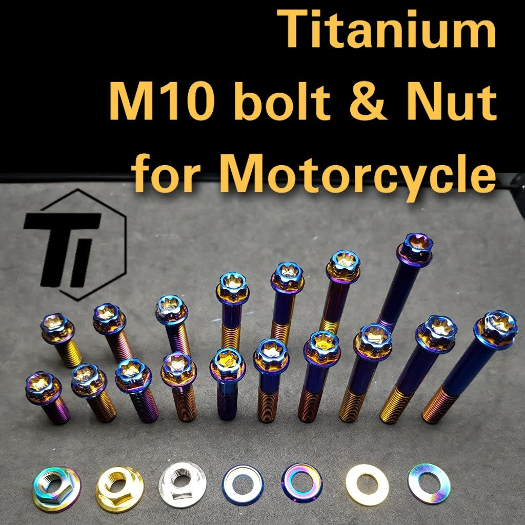 Titanium Bolt M10 for Motorcycle Japan & Europe bike p1.25 P1.5 m10x25 m10x30 m10x35 m10x40 m10x45 m10x50 m10x55 m10x60