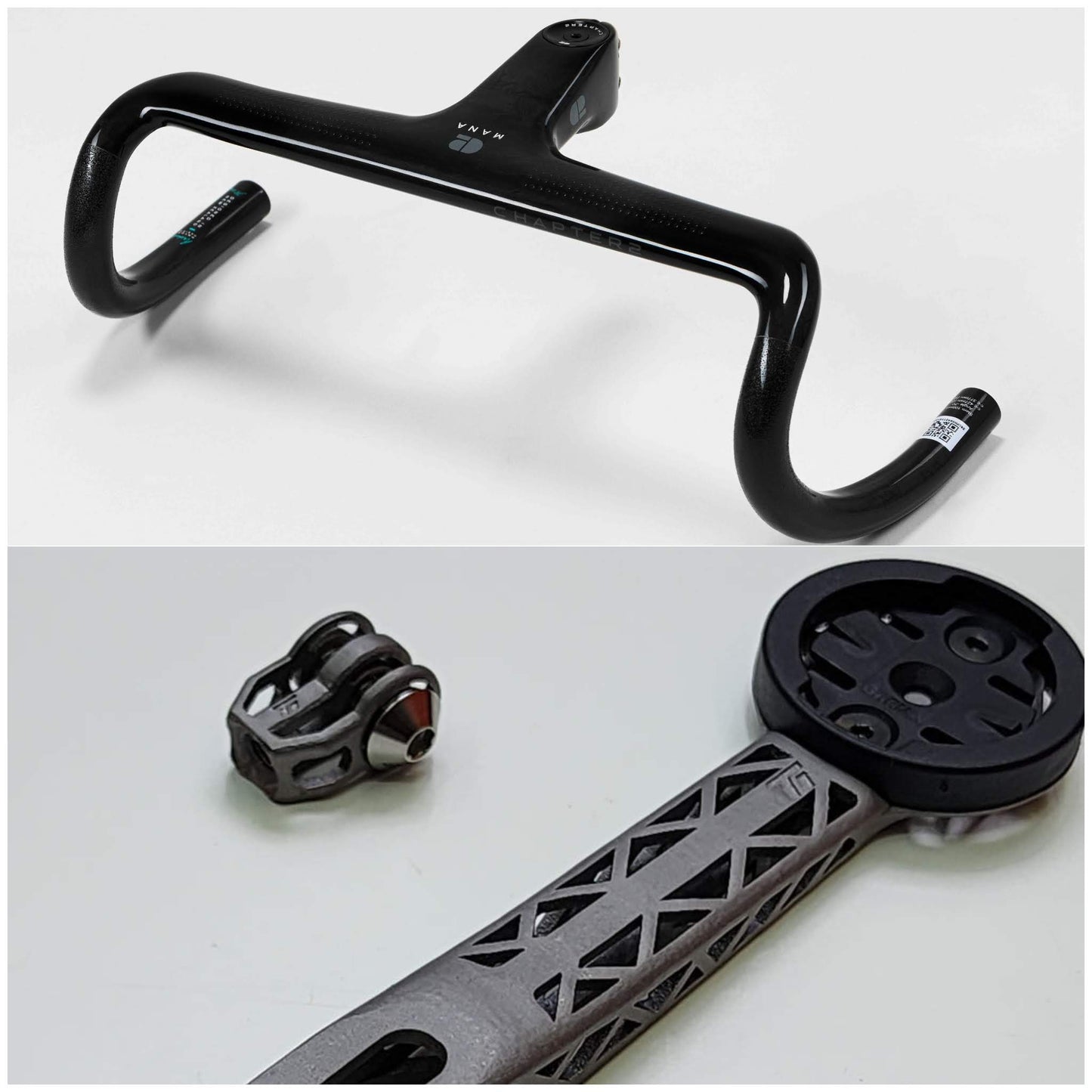 Chapter2 MANA5 Handlebar 3D Printed Titanium Computer Mount | Garmin, Wahoo, Bryton