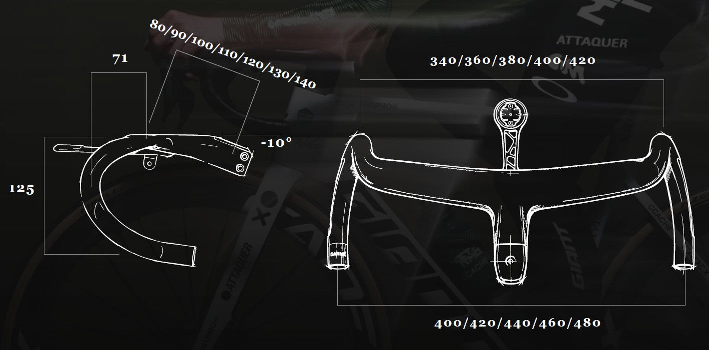 GANNA G-Terra Gravel Carbon Integrated Handlebar | 320g, 60mm Flare