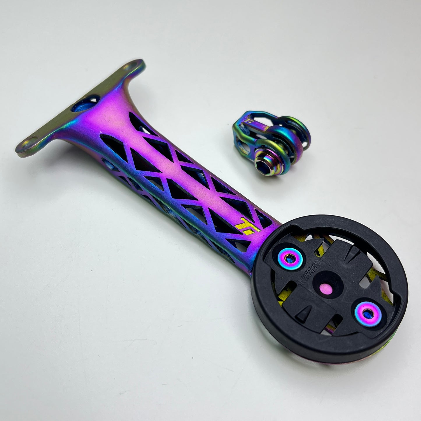 Supporto per computer con stampa 3D in titanio ENVE SES AR / Aero Pro 2025 con manubrio integrato | Garmin Wahoo Bryton