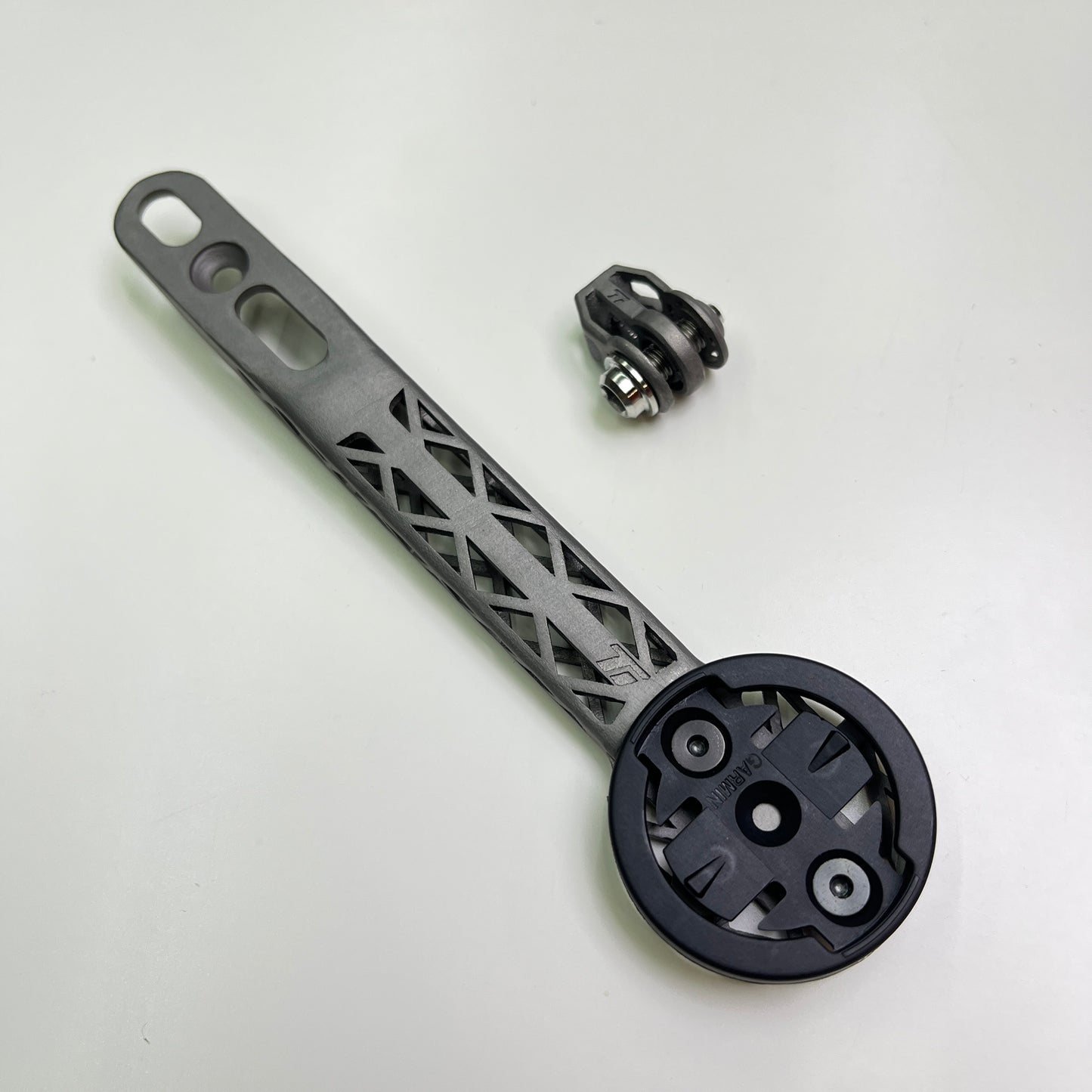 Polymer Workshop Sculpture Handlebar Titanium 3D Print Computer Mount | Garmin, Wahoo, Bryton