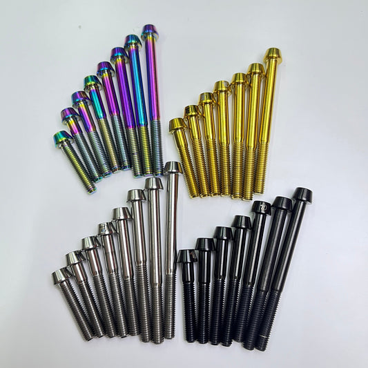 Vis de tige de selle en titane M6 | Tête conique | M6x25 30 35 40 45 50 55 60 65