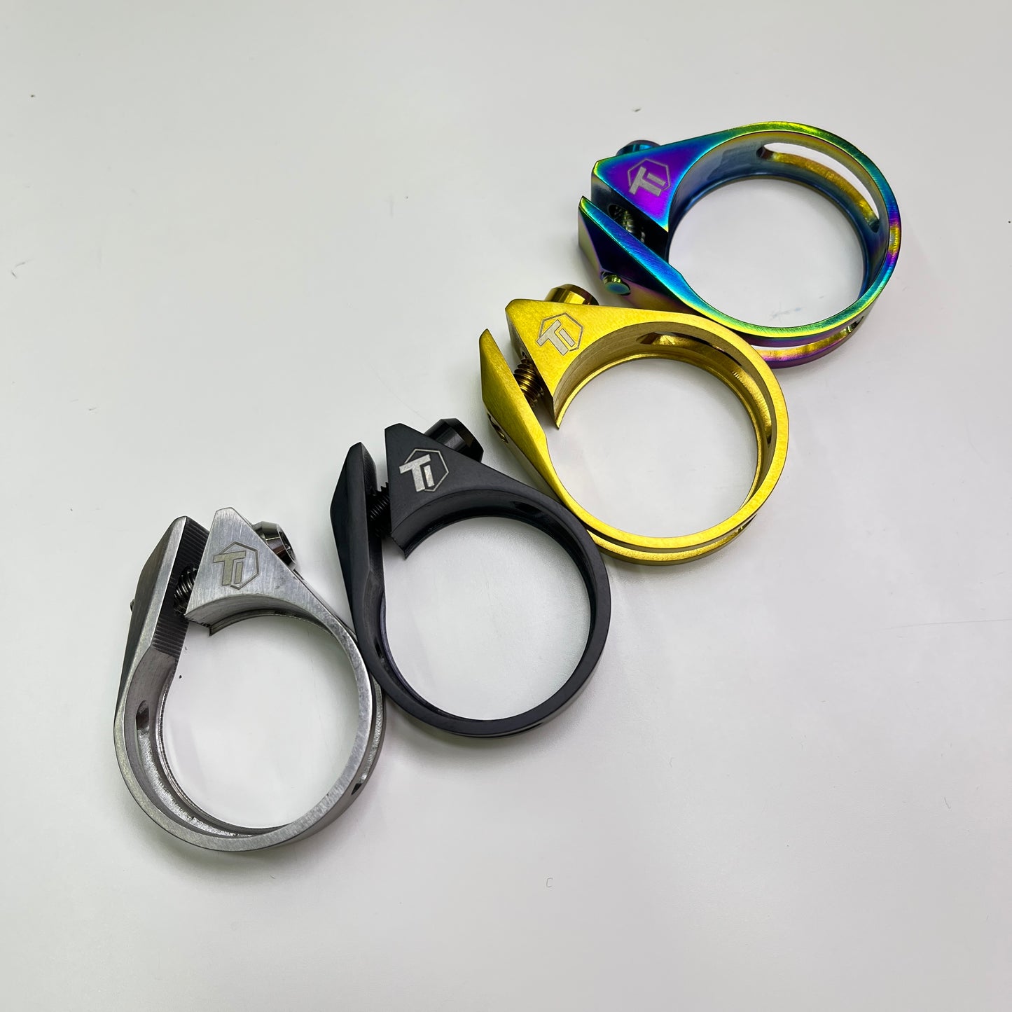 Titanium Seatpost Clamp/Collar | 31.8/34.9mm | FREE Matching Ti Screw!