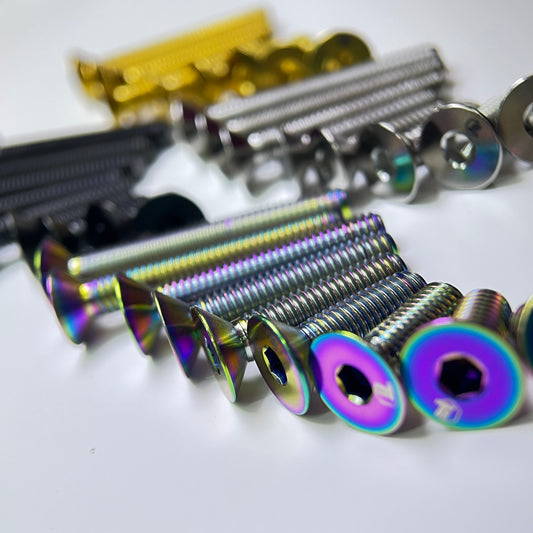 Titanový šroub M6 se zápustnou hlavou | Silniční kolo Flat Head MTB 10 mm 15 mm 18 mm 20 mm 25 mm 30 mm 35 mm 40 mm 45 mm Ti-Parts Šroub