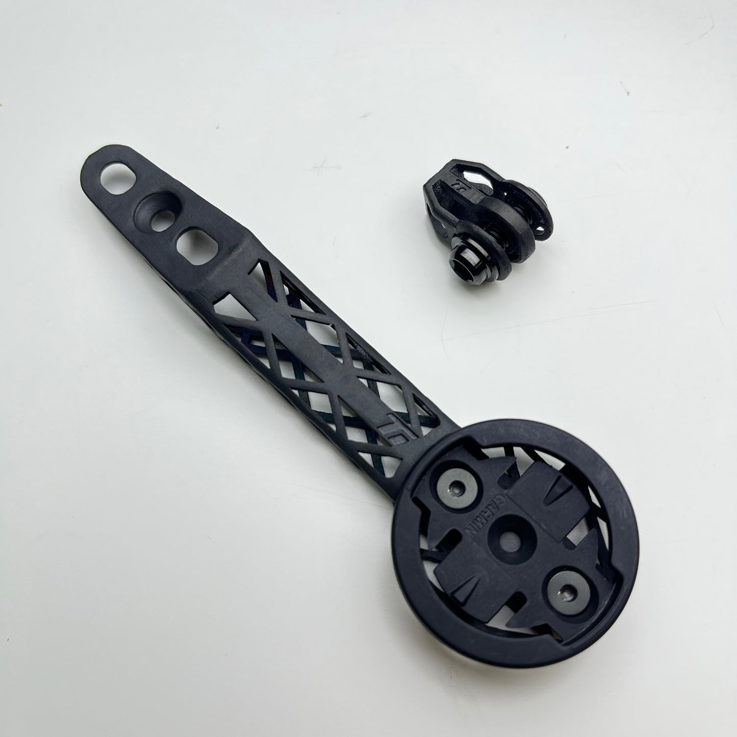 Supporto per computer con stampa 3D in titanio per manubrio integrato Giant Cadex Aero/Race | Garmin Wahoo Bryton