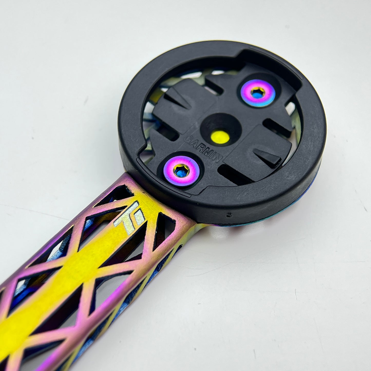 Polymer Workshop Sculpture Handlebar Titanium 3D Print Computer Mount | Garmin, Wahoo, Bryton