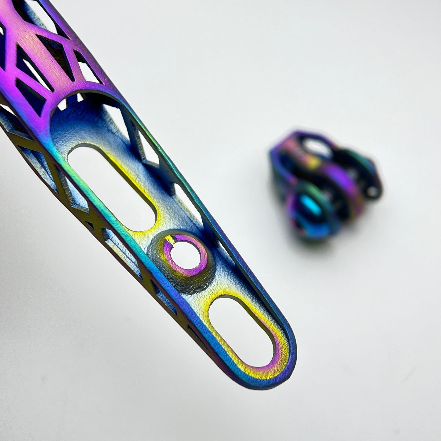 Polymer Workshop Sculpture Handlebar Titanium 3D Print Computer Mount | Garmin, Wahoo, Bryton