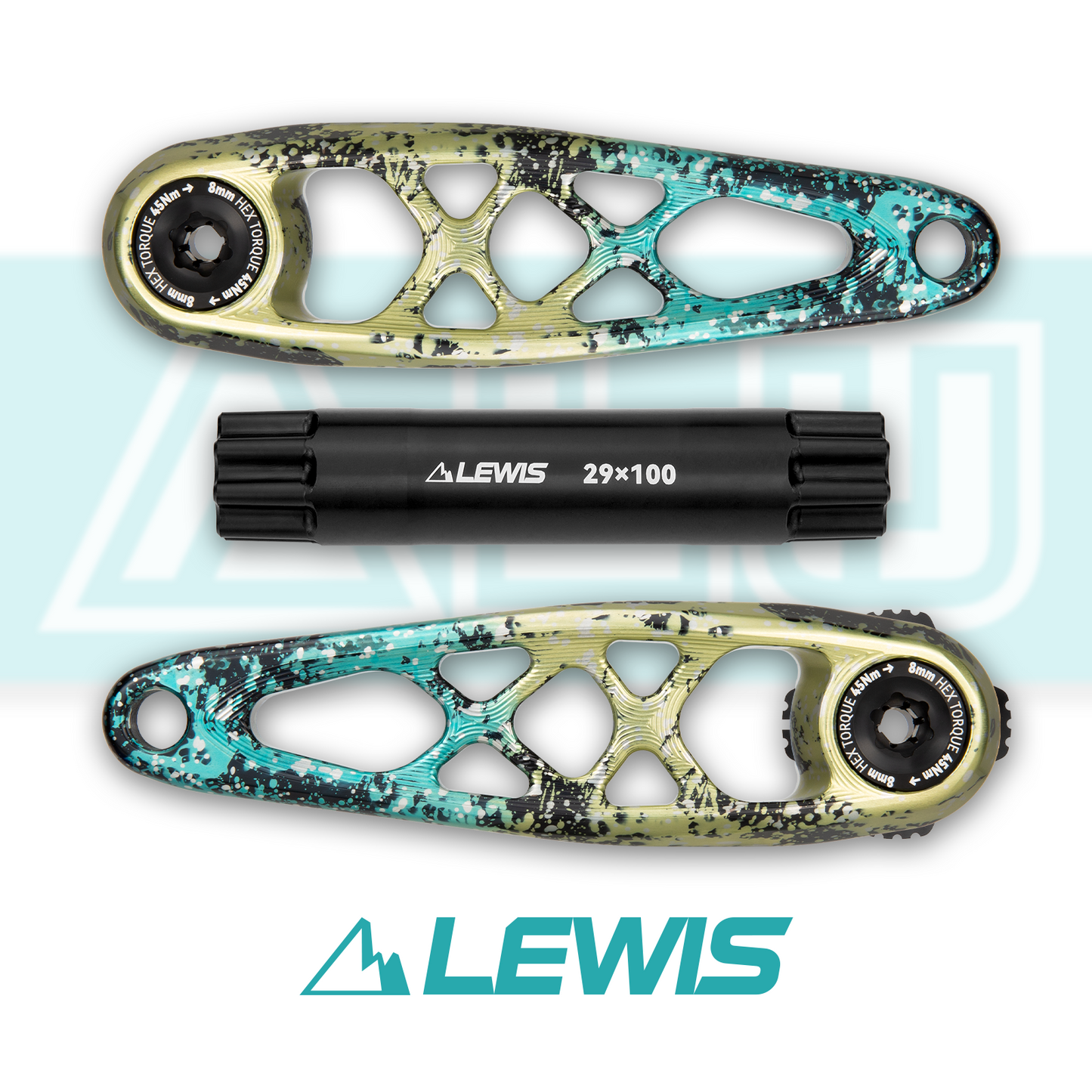 ขาจานอลูมิเนียม MTB Lewis 8 สลัก 162.5 มม. | แกนแกน DUB BOOST 29 มม.