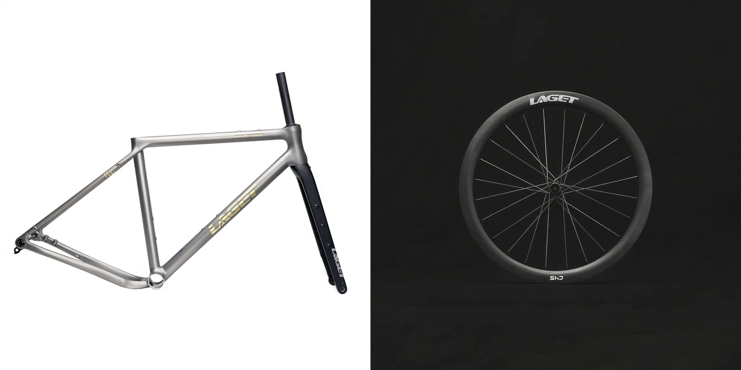 Laget Discovery One Titanium Gravel rámový set | 3D tištěný titan | 1450 g (S) | 700x50c