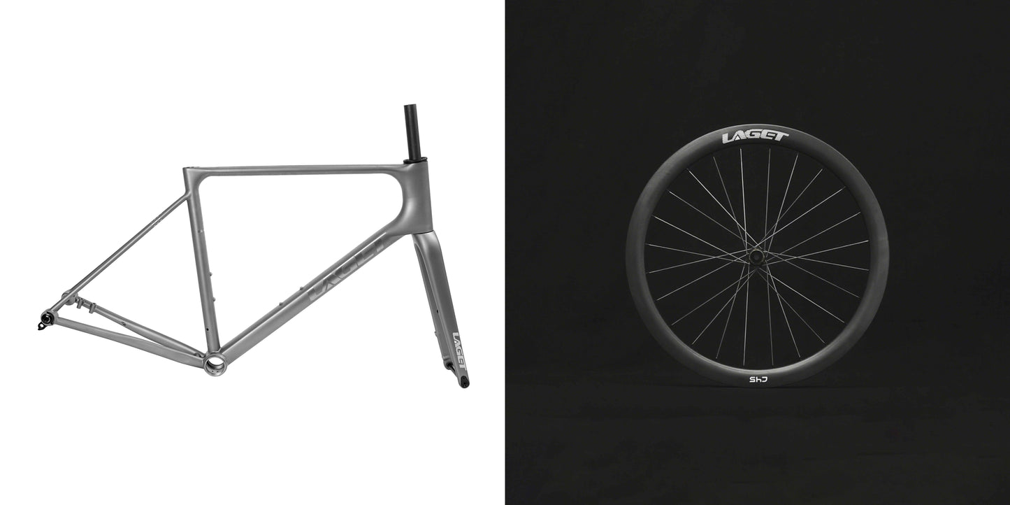 Cadre de route Laget Pioneer SLR Titane | Titane semi-imprimé 3D | 1500g (M) | 700x32c