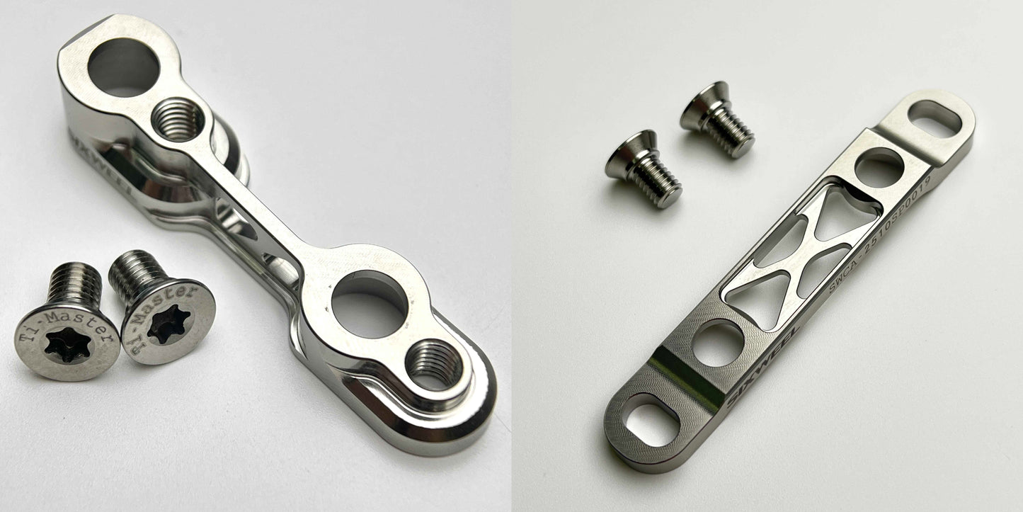 Sixweel Flat Mount Rear Disc Brake Caliper Adapter | Titanium CNC | 140 to 160mm Rotors