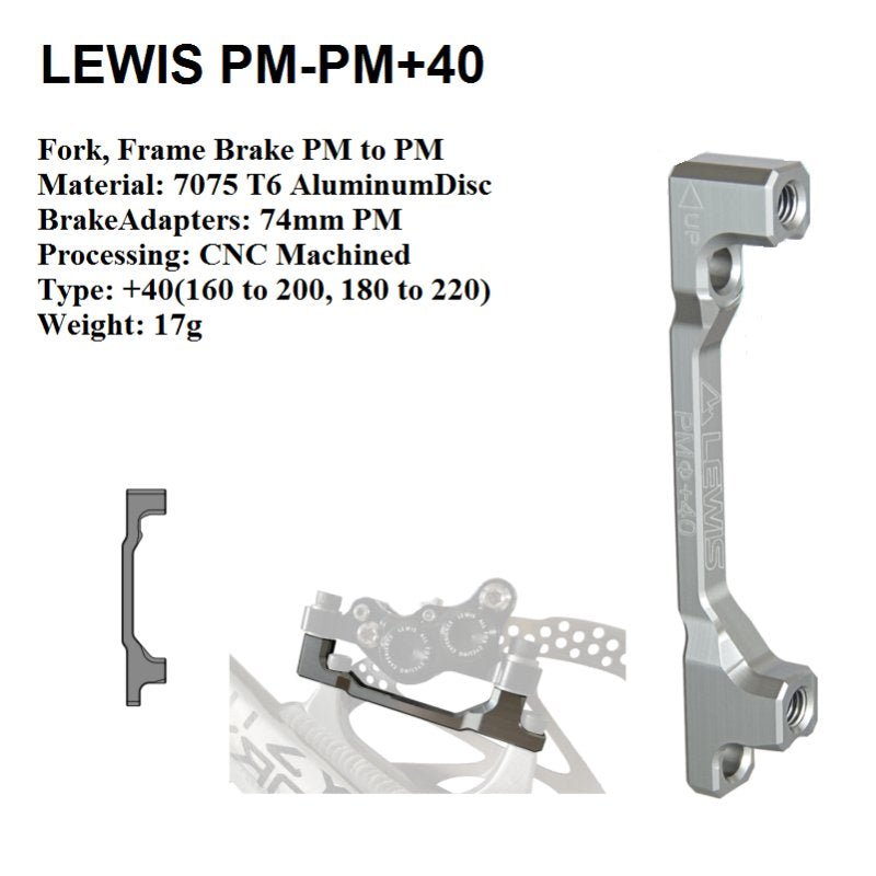 Lewis MTB Disc Brake Adapter | 160mm to 180mm to 203mm to 220mm CNC Design for MTB eMTB Ebike
