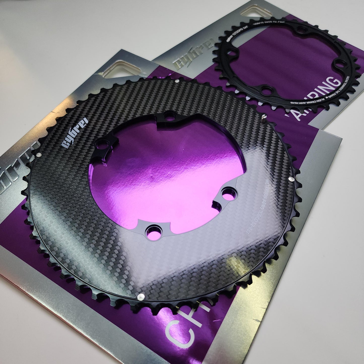 CYBREI Metarbon Aero 2X Carbon Chainrings | Shimano BCD 100x4