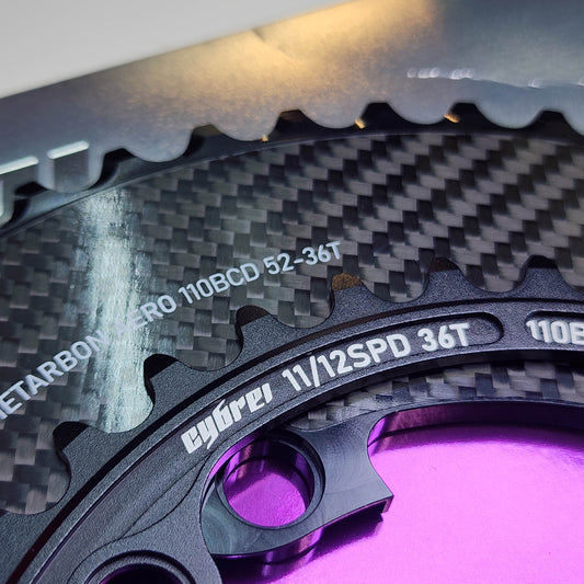 CYBREI Metarbon Aero 2X Carbon Chainrings | Shimano BCD 100x4 | 58-42T 54-38T 52-36T 50-34T