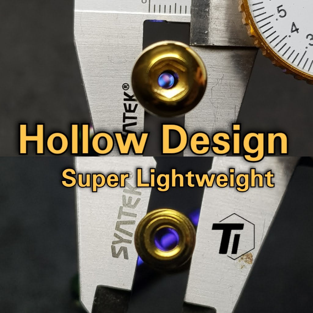 Baut Titanium untuk Brompton Pentaclip P-Line A-Line C-Line | Desain Berongga Sekrup Titanium Super Ringan Singapura