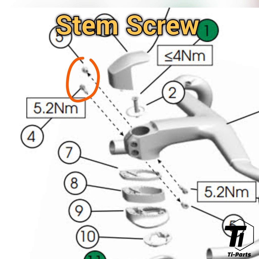 Trek Madone Gen7 SLR SL | MY2024 用チタンアップグレード | グレード5チタンボルトスクリュー シンガポール