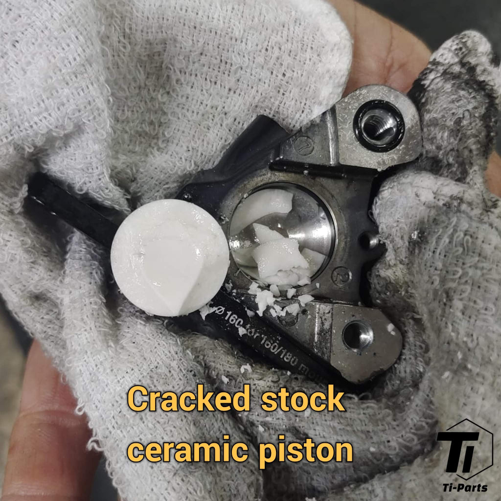 Titanium hydraulic brake pistons for compatible Shimano disc brakes