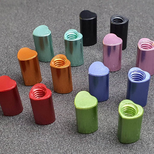 ラブシェイプ バルブキャップナット |仏式バルブ用 |アルミニウム 7075 ブロンプトン バーディー ロードバイク 三つ折り