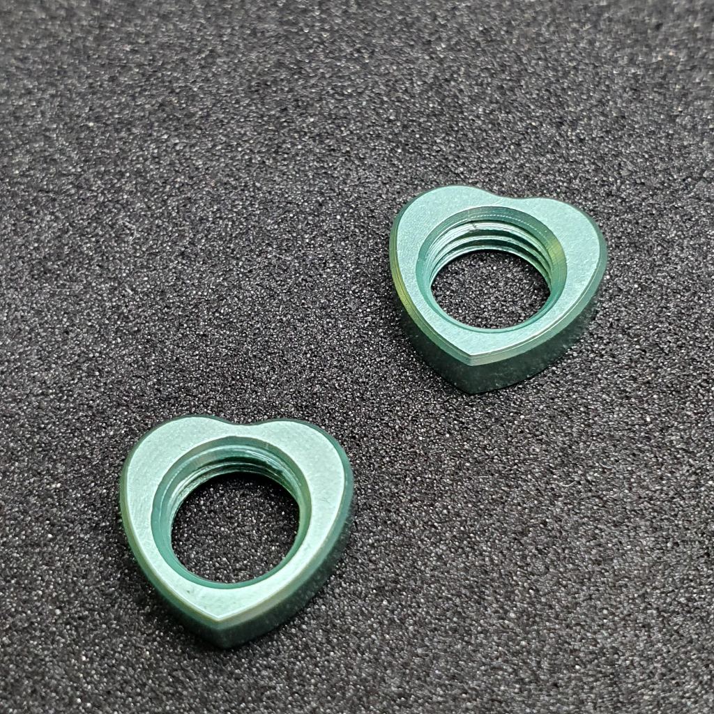 ラブシェイプ バルブキャップナット |仏式バルブ用 |アルミニウム 7075 ブロンプトン バーディー ロードバイク 三つ折り