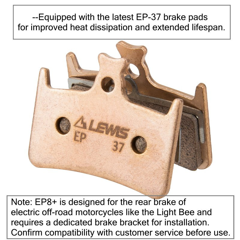 Kit de freio Lewis EP8 + 8 pistões para bicicleta elétrica | Kit de atualização do freio traseiro | Frete grátis mundial