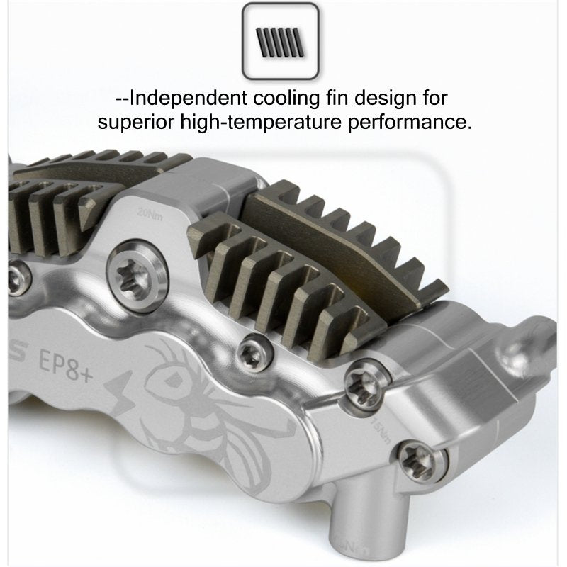 Lewis EP8+ 8-Kolben-Bremssatz für E-Bike | Upgrade-Kit für die Hinterradbremse | Kostenfreier weltweiter Versand