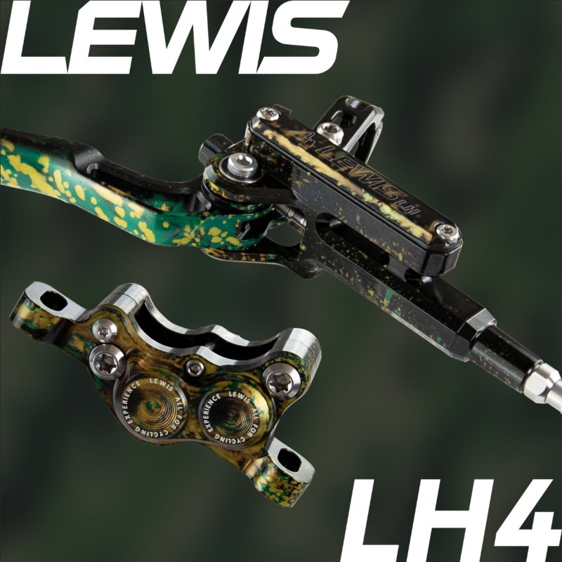 Lewis LH4 Quad 4 活塞煞車適用於耐力賽和速降 |軸向汽缸鈦活塞鈦螺栓|全球免費送貨