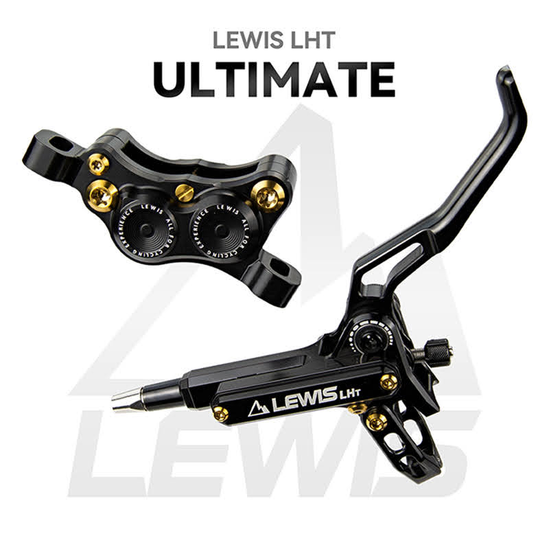 Lewis LHT Ultimate Quad 4 Piston Brake สำหรับ Enduro และ Downhill | โบลท์สกรูไทเทเนียมลูกสูบ Axial Cyclinder | จัดส่งฟรีทั่วโลก