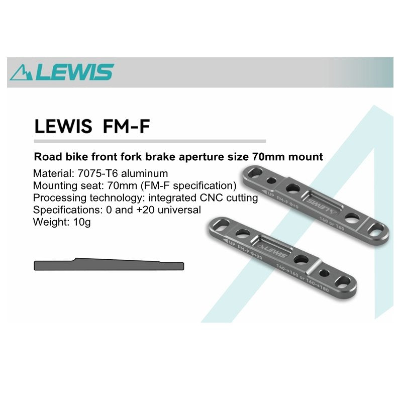 Lewis Flat Mount Adapter Front Brake | Direct Mount 140mm 160mm 180mm Caliper Adapter for Roadbike Gravel