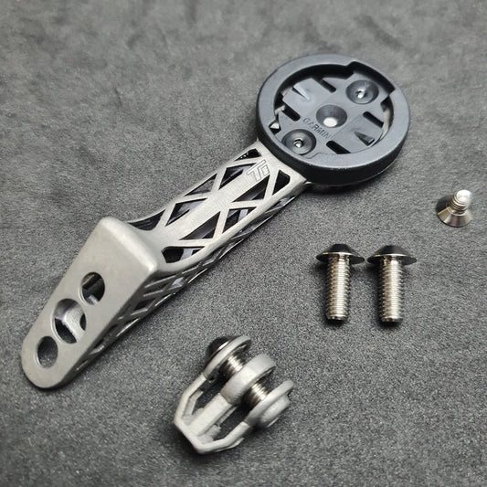 Factor Black Inc Aero Titanium 3D Print Computer Mount | Barstem GoPro Light Bracket for Garmin Wahoo Super Lightweight