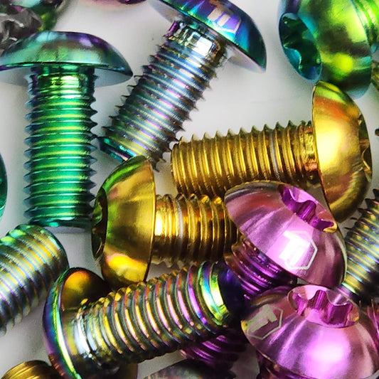 น็อตโรเตอร์ดิสก์เบรกไททาเนียม 12 ชิ้น | Shimano &amp; Sram Magura Birdy Torx MT5 MT7 M9120 M8120 M8100 M8000 M7100 Ti-Parts