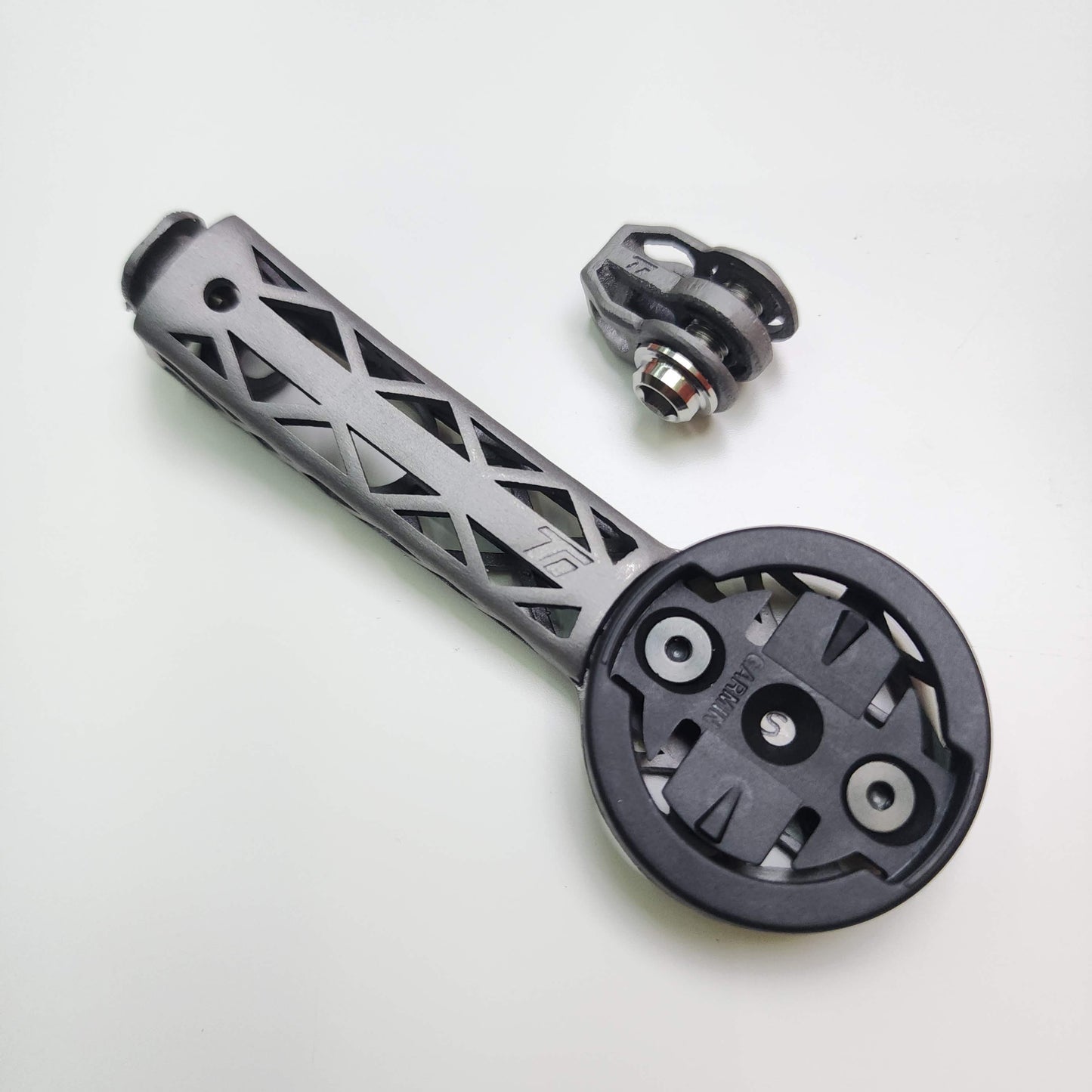 Supporto per computer THM Tibia Stem Titanium 3D Print | Supporto per luce GoPro per Garmin Wahoo Lightweight