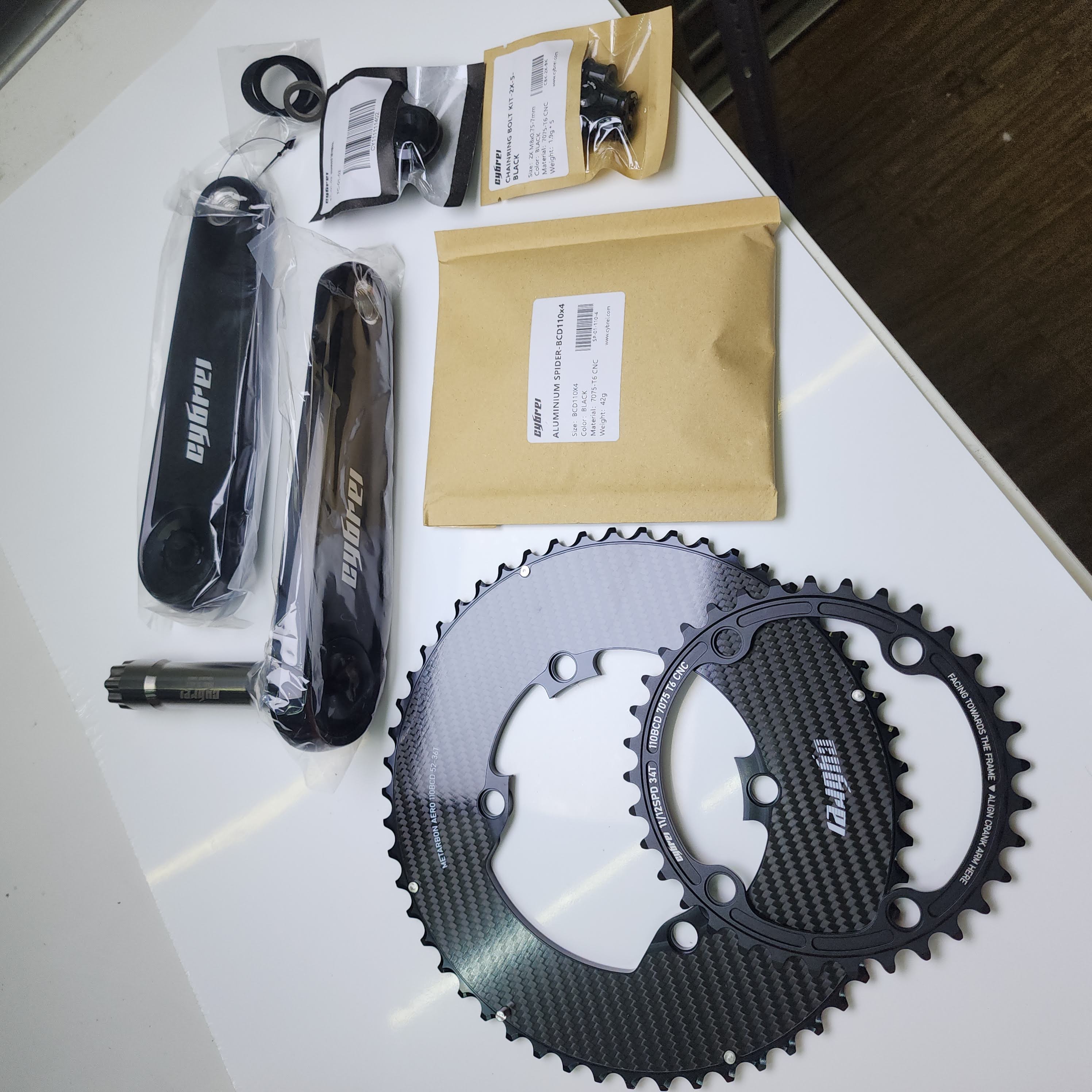 CYBREI GP-3 Carbon Crankset | Crank Arms+Chainrings+Spider