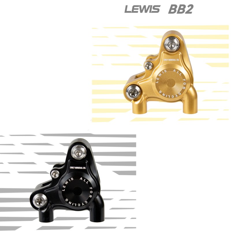 Freio de montagem plana Lewis BB2 de pistões duplos para cascalho de bicicleta de estrada | Alternativa de parafuso de parafuso de aço inoxidável e titânio com design superleve para Hope RX4 + | Envio para todo o planeta