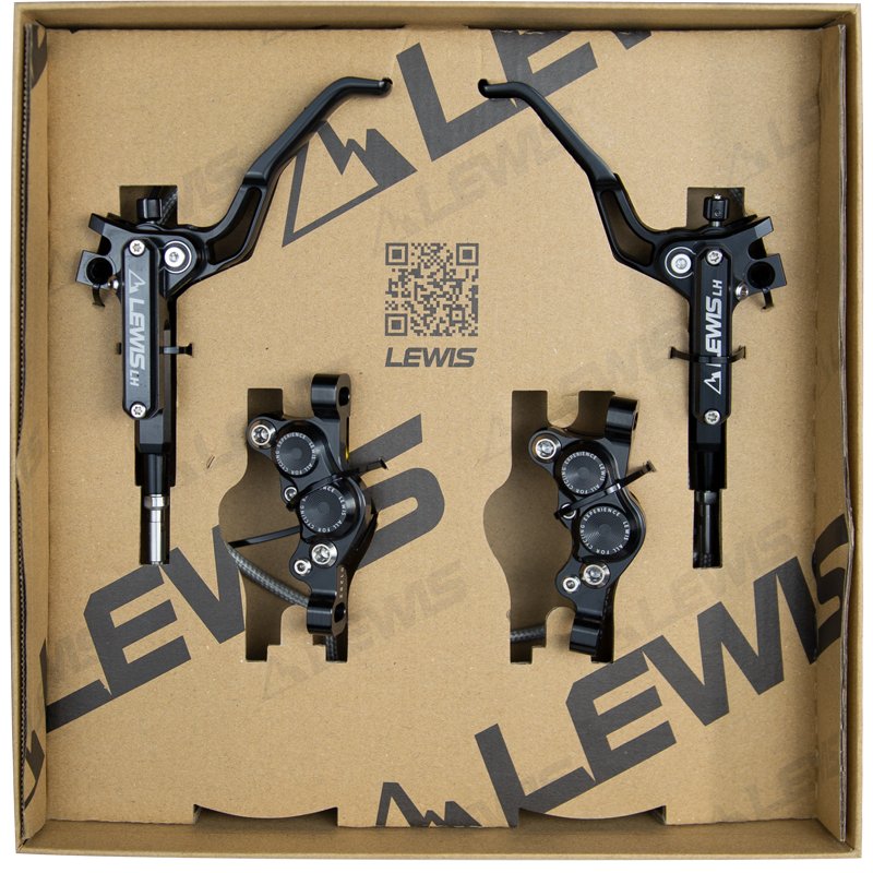 Lewis LH4 Quad 4-Kolben-Bremse für Enduro &amp; Downhill | Axialzylinder Titankolben Titanschraubenbolzen | Kostenfreier weltweiter Versand