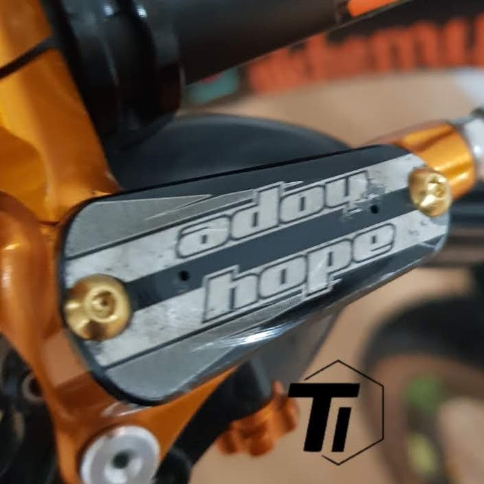 Titanium Bolt til Hope Tech Brake Cover Reservior- Hope Tech 3, Fladmontering, X2 Duo, E4, V4, Trail Zone Titanium Screw
