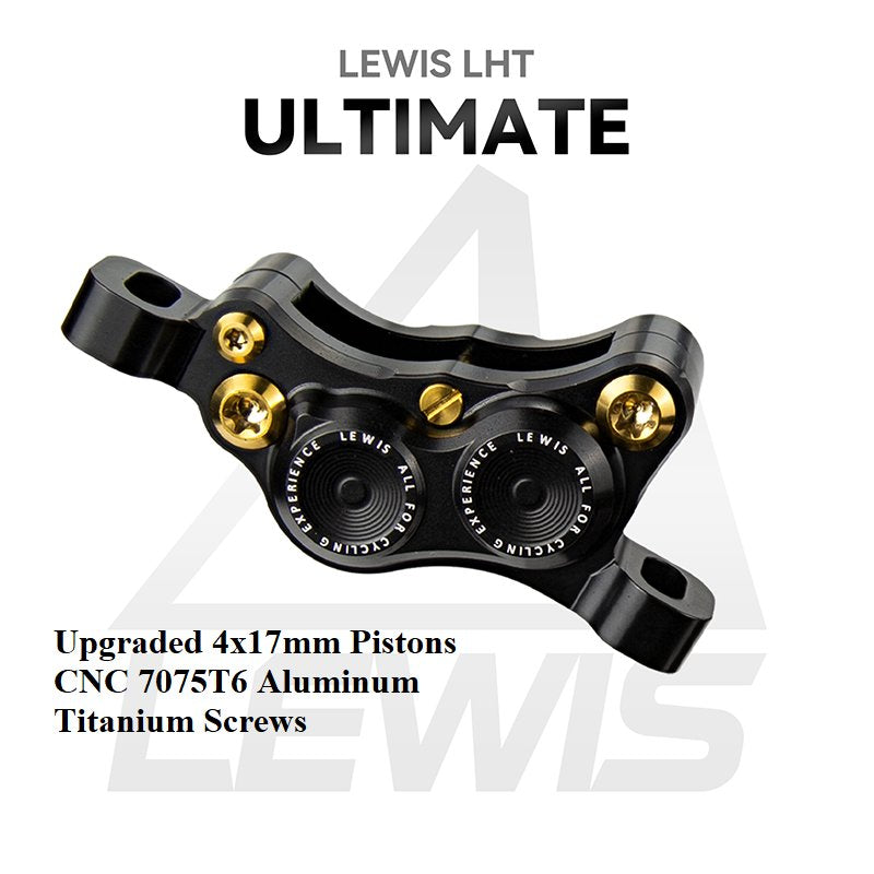 Lewis LHT Ultimate Quad 4 Piston Brake for Enduro & Downhill | Axial Cyclinder Titanium Piston Titanium Screw Bolt | Free Worldwide Shipping