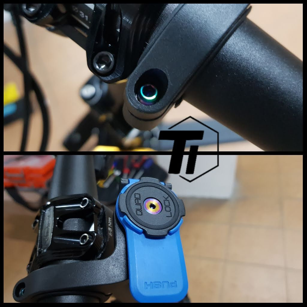Parafuso de titânio Ti-Parts para montagem em suporte de smartphone Quad Lock | Bicicleta Quadlock 360 e motocicleta com parafuso de titânio
