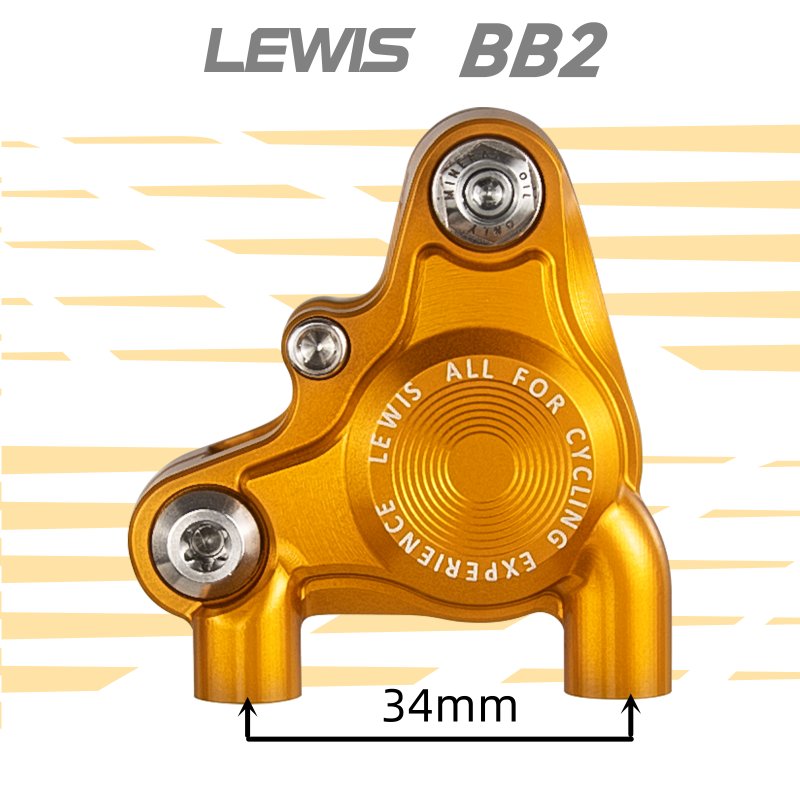 Lewis BB2 Dual Pistons Flat Mount Brake pro silniční kolo Gravel | Super lehký design Alternativa šroubu z nerezové oceli a titanu pro Hope RX4+ | Celosvětová doprava