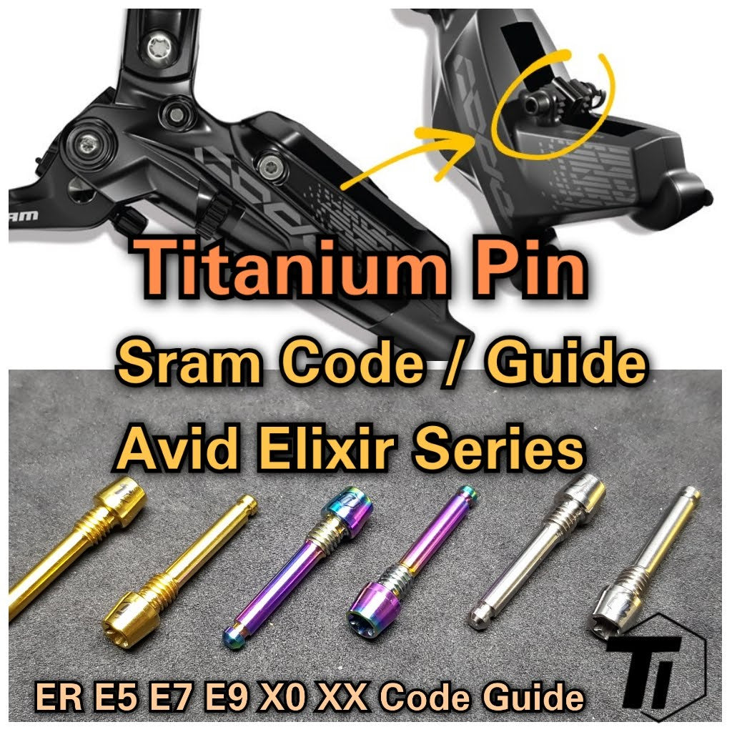 Ti-Parts Retentor de pino de pastilha de freio de titânio para código de guia SRAM Avid Elixir série ER E5 E7 E9 X0 XX Ti-Parts Singapura