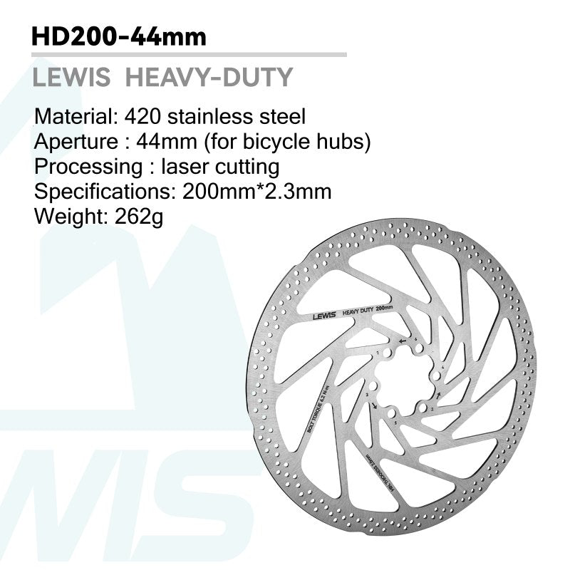 Lewis Heavy Duty Disc Brake Rotor 6 Bolts 2.3mm Thickness DH Enduro Surron 180mm 200mm 220mm