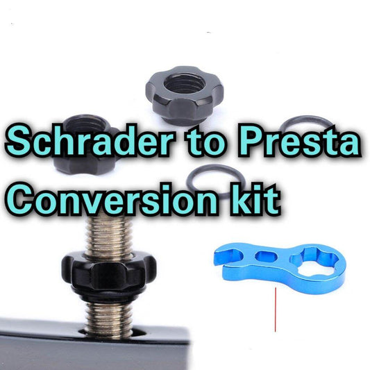 Schrader to Presta Valve conversion kit Road Bike Mountain Bike Minivelo Foldie Scheader to Presta convertion Ti-Parts