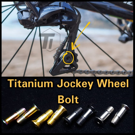 Ti-Parts Tornillo de rueda jockey de titanio | Shimano SRAM 14,2mm 15,4mm polea rueda bicicleta de carretera MTB M9200 M8100