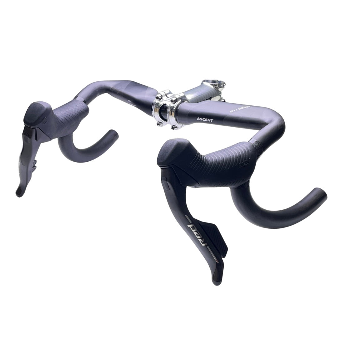 مقود ASCENT AEROO Aero | 30 سم بجزء علوي ضيق، مصمم للنساء والشباب وراكبي الدراجات ذوي الأكتاف الضيقة