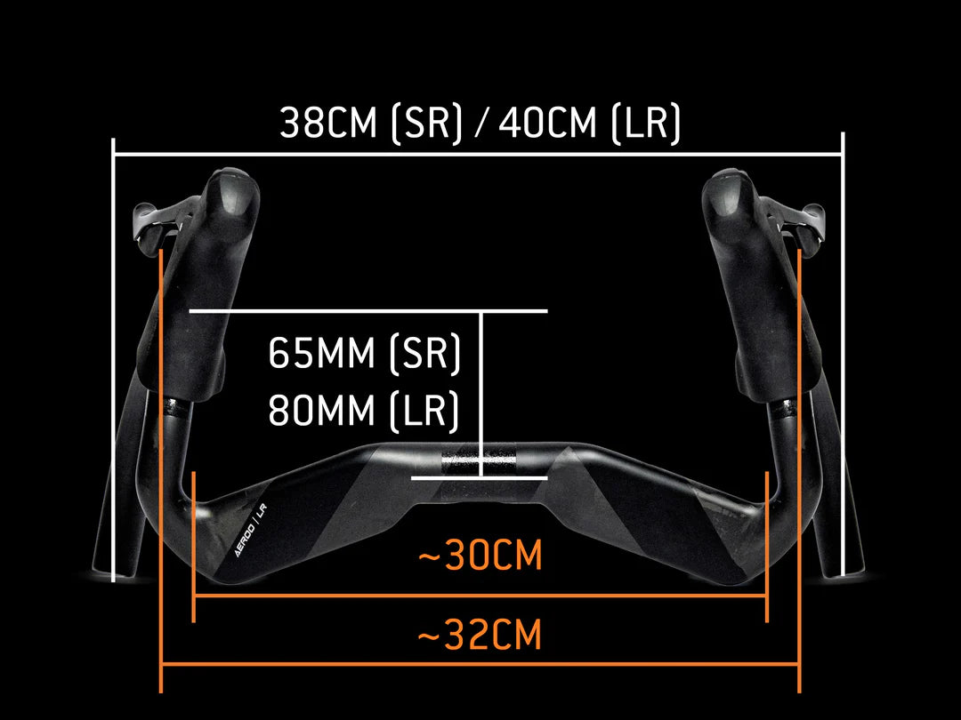 مقود ASCENT AEROO Aero | 30 سم بجزء علوي ضيق، مصمم للنساء والشباب وراكبي الدراجات ذوي الأكتاف الضيقة