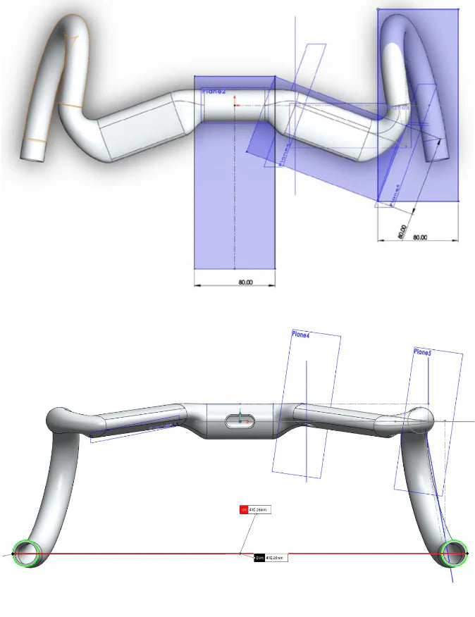 مقود ASCENT AEROO Aero | 30 سم بجزء علوي ضيق، مصمم للنساء والشباب وراكبي الدراجات ذوي الأكتاف الضيقة