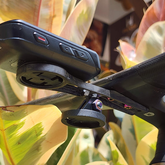 TiParts CARBON GANNA Angle° / Pro G-Terra Integrated Handlebar Computer Mount | Carbon Fiber Garmin Wahoo