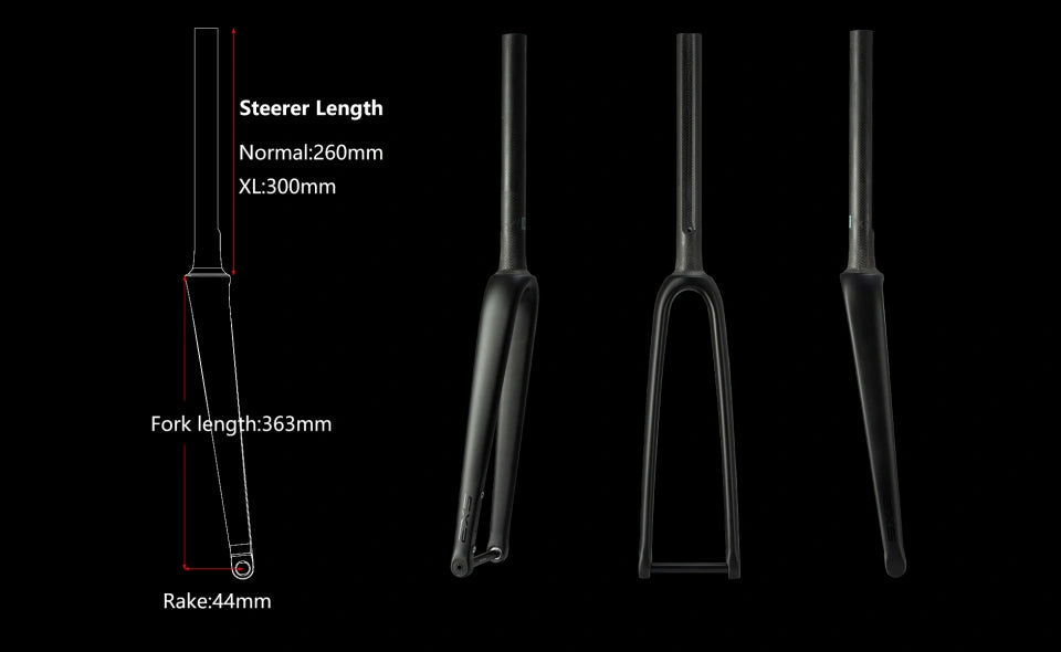 EXS FK-00 Integrated Fork | Internal Cable Routing, 31.8mm D-Shape Ste ...