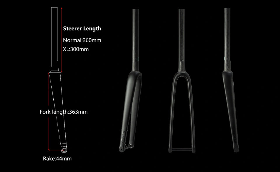 EXS FK-00 Integrated Fork | Internal Cable Routing, 31.8mm D-Shape Steerer